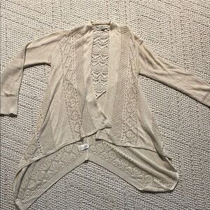 Beige Lace Knit Cardigan